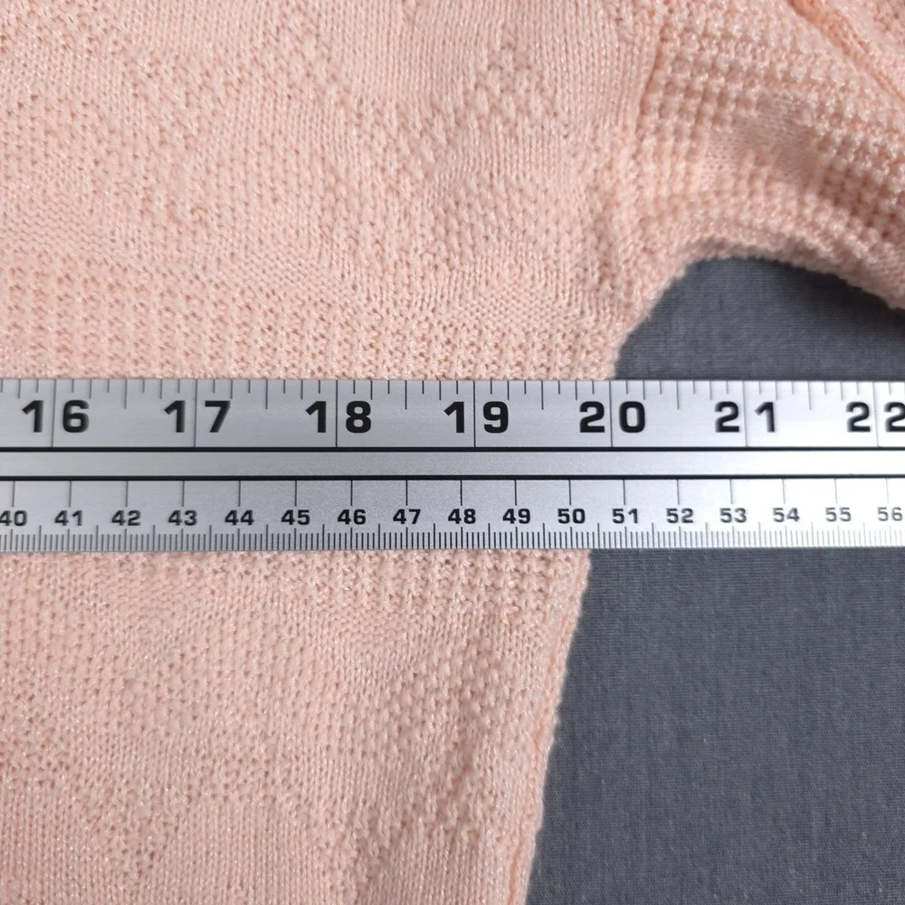 Vintage London Fog Retro Polo Mens Large Peach Cotton Rayon Textured‎ Knit Shirt